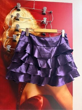 Eclipse Purple Tiered Ruffle Mini Skirt